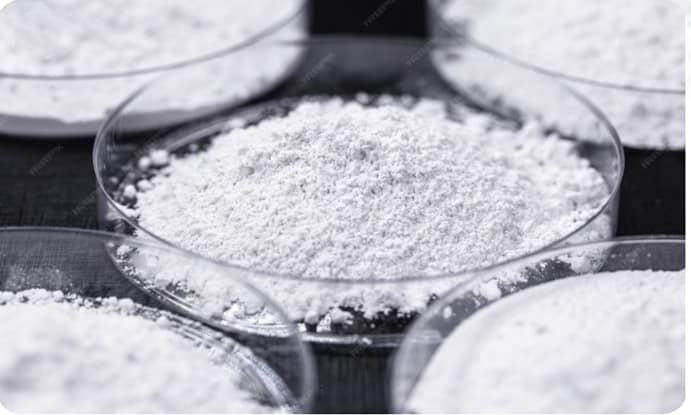 Hexagonal Boron Nitride hBN powder white graphite solid lubricant material.